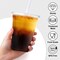 100 Pack Plastic Cups with Lids and Straws, Sturdy Food Safe Iced Clear Coffee Cups Disposable Smoothie Cups for Cold Drinks